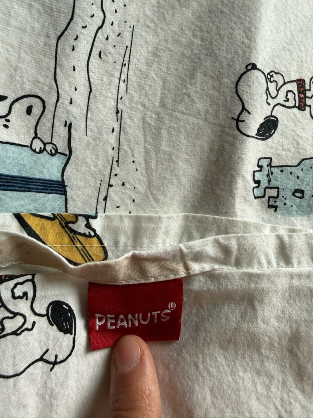 Pottery Barn Peanuts Snoopy Surfing Beach Twin Flat Sheet - Surf Print - Picture 2 of 2